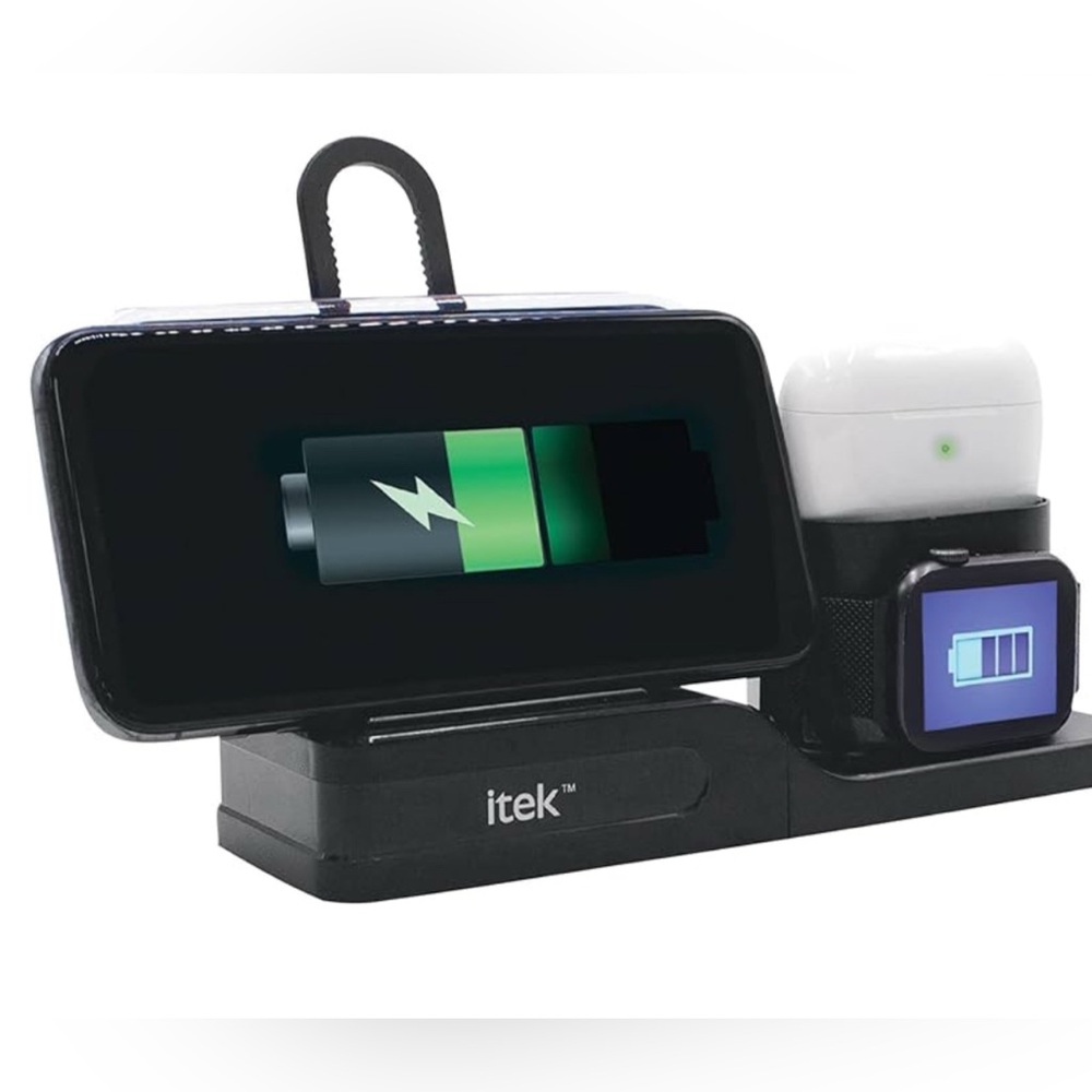 3-in-1 Wireless Charging Stand - Black - Picture 2 of 4